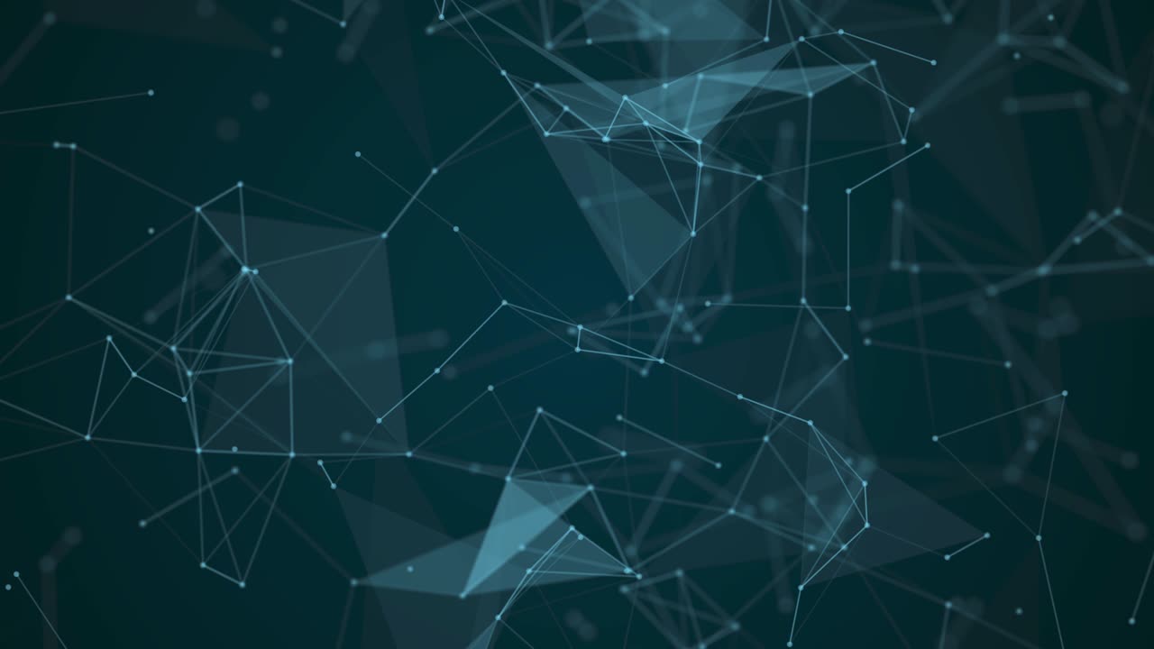 Abstract dots and lines Black and dark blue Neural connection Network Plexus art LOOP slow 4k