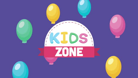 kids zone lettering with balloons helium