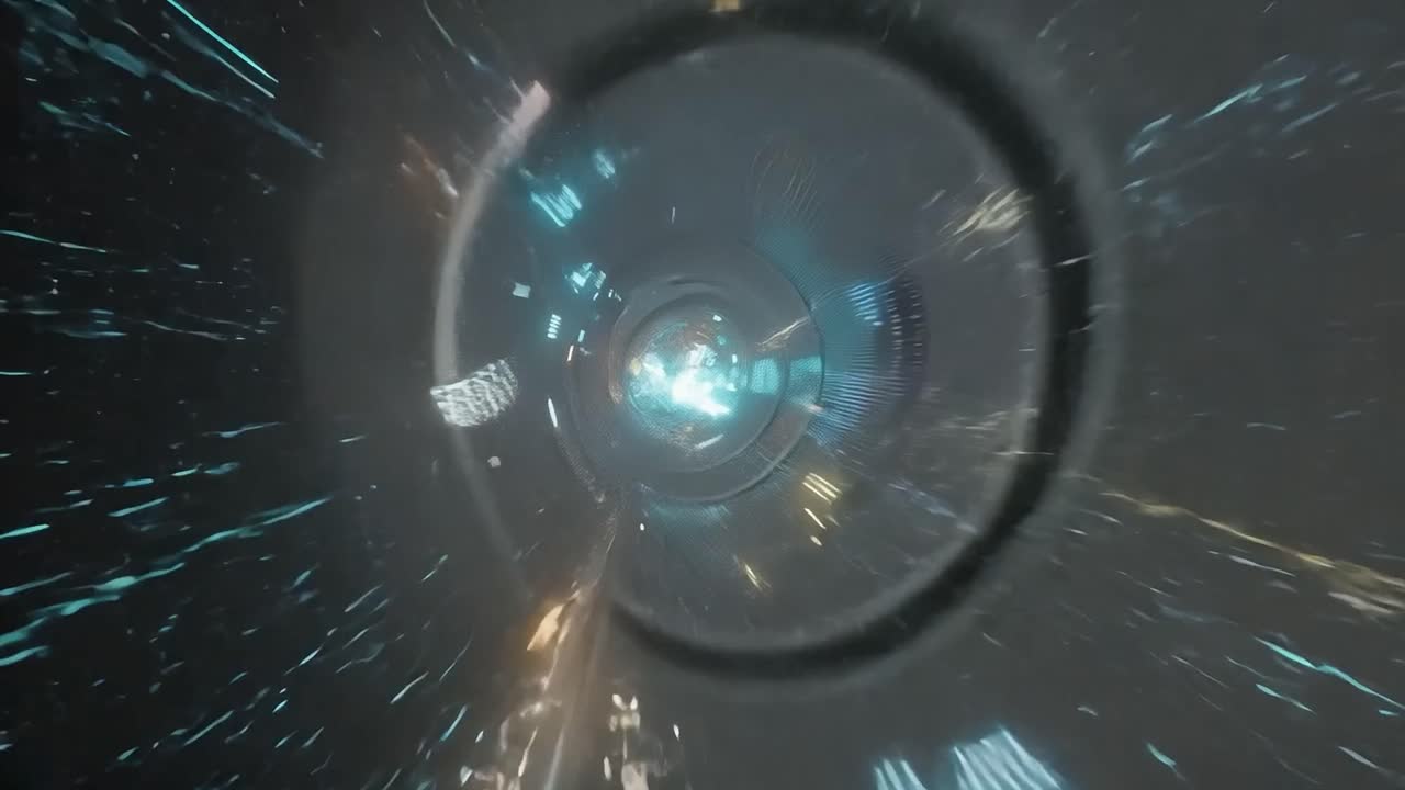 tunnel futuristico astratto con luci scintillanti