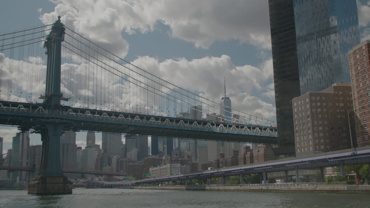 Daytime Timelapse of Brooklyn Bridge. New York City