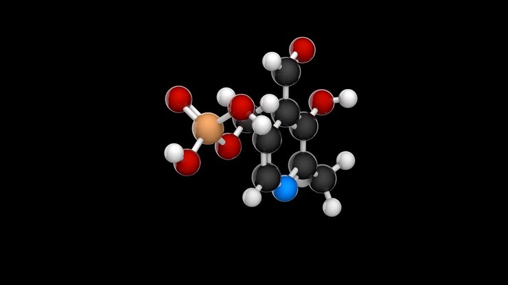 B6 Vitamini (Piridoksal fosfat). RGB + Alfa (Şeffaf) kanal.