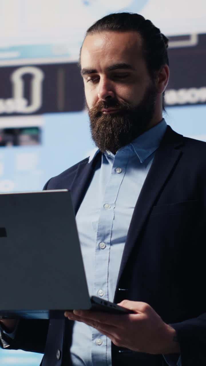 Vertical Video Business administrator planning a new strategy with support