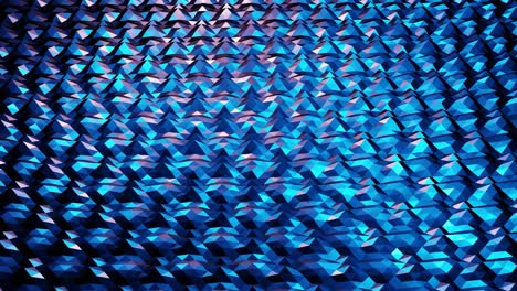 stylish dark abstract low poly background in 4k. abstract waves move on glossy metallic surface in loop. smooth soft seamless animation. simple minimalistic geometric bg. blue color