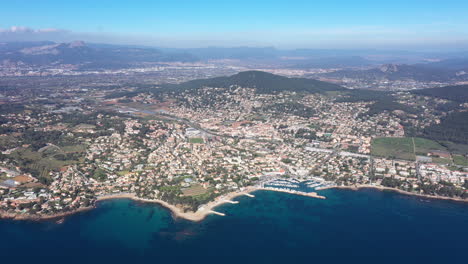 carqueiranne large aerial view france french riviera hyeres toulon sunny day