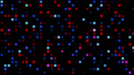 mesmerizing cyber network: vibrant blinking and flickering neon grids in a dynamic abstract dark red blue animation background