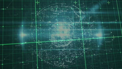 animación de la red de conexiones y el globo en el espacio digital