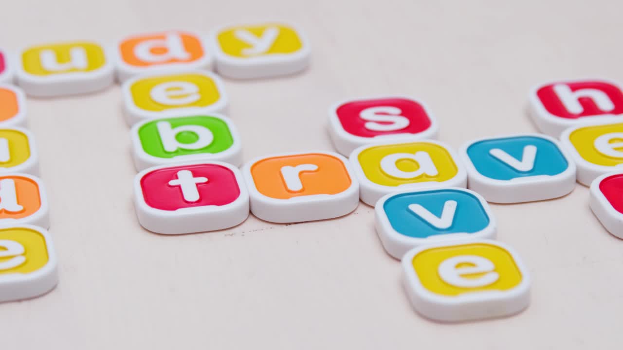 Colourful letters in a Scrabble-type setup on a table in words related to post-school future options