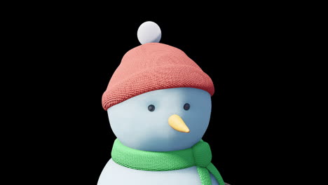 Animation-of-christmas-snow-man-moving-on-black-background