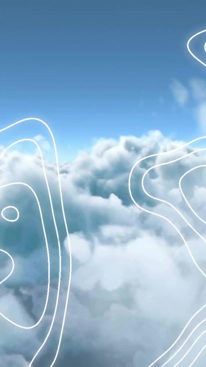 Animation af neonnetværk af forbindelser og skyer på blå baggrund