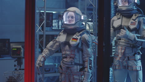astronauts in training