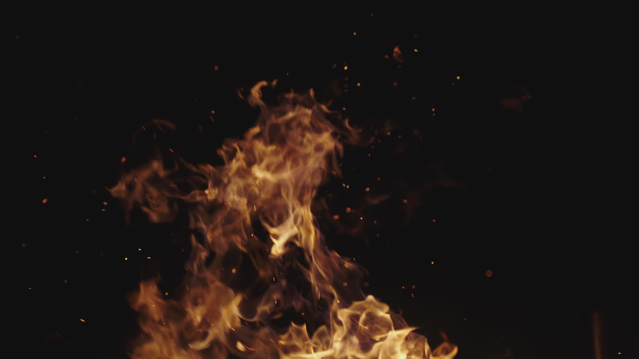 Fire flames at night