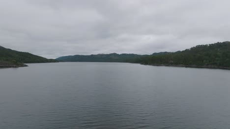 Slow-Aerial-Pan-Of-The-Shores-Of-Loch-Beinn-A'-Mheadhoin