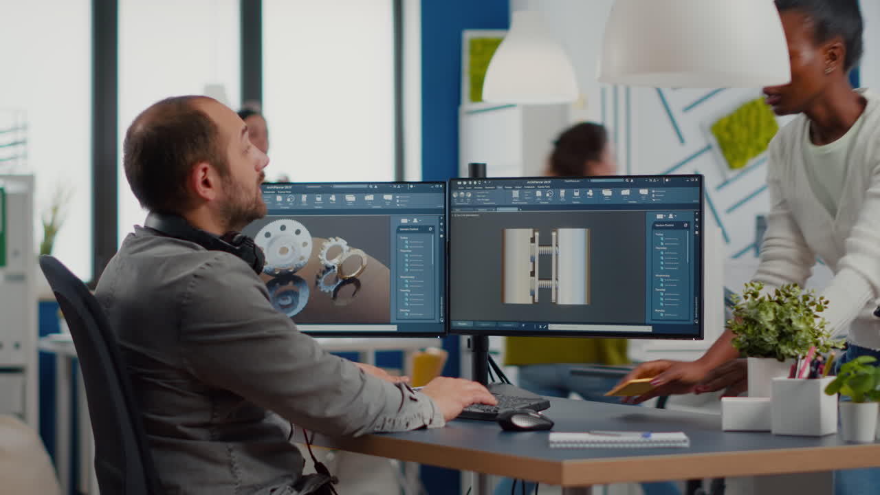 Industrial engineer and african project manager working together