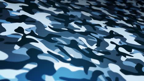 blue camouflage pattern background. military uniform concept. abstract line and wave texture. loop animation.