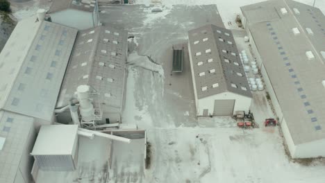 danish industrial buildings - seen from drone