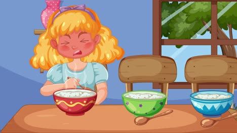 goldilocks tastes porridge from three bowls