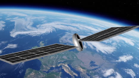 satélite en órbita alrededor de la tierra