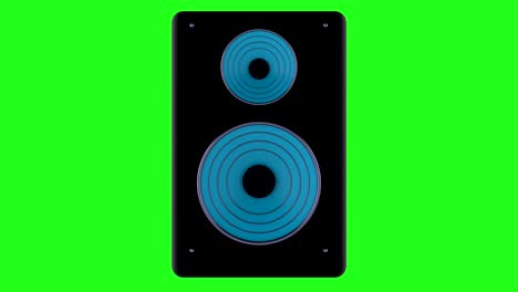 3d animation of a loudspeaker on a green screen. looped.