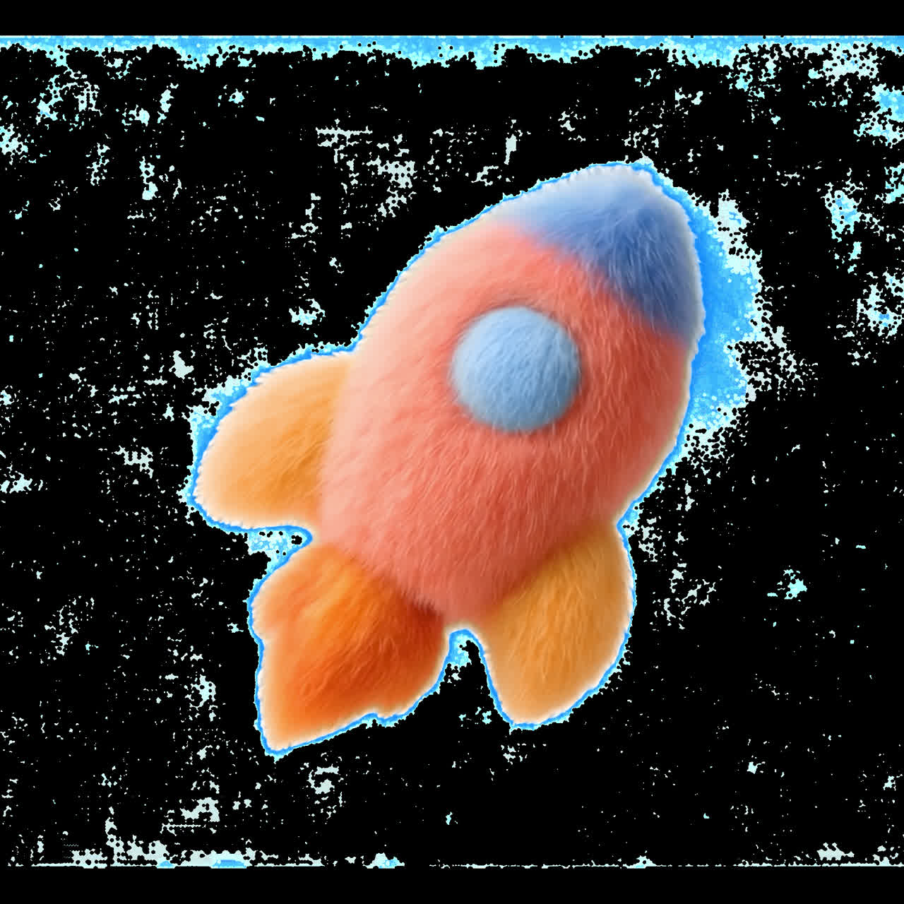A plush rocket toy