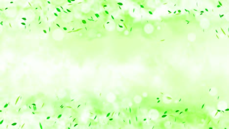 빛 불과 함께 여름 배경에 흔들리는 다채로운 밝은 잎. 아름다운 자연 장면. 일러스트레이션 신선한 잎. 여름 그래픽. 루프 애니메이션.