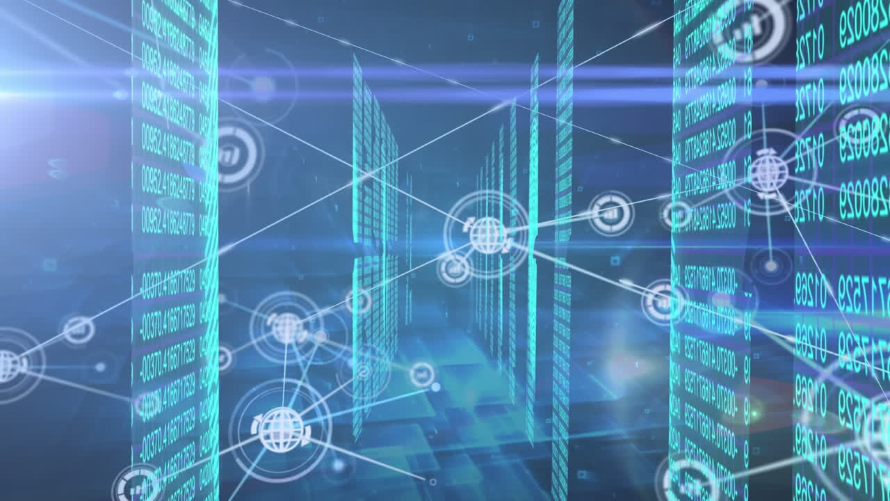 조명과 서버를 통한 연결의 애니메이션