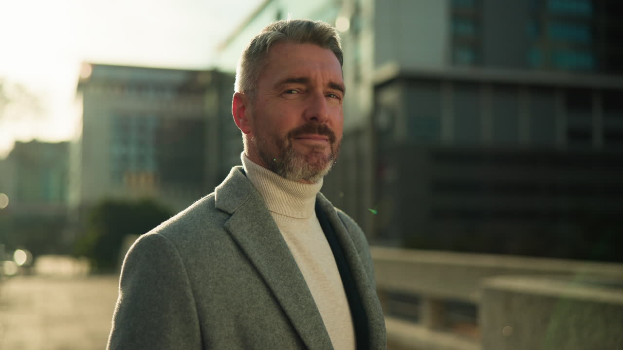 Portrait of a Smiling Businessman in the City