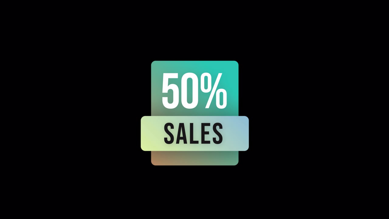 Animeret afsløring af 50% rabatbadge