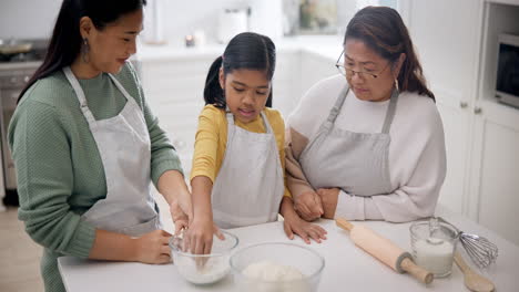 Backen,-Mehl-Und-Familie-In-Einer-Küche