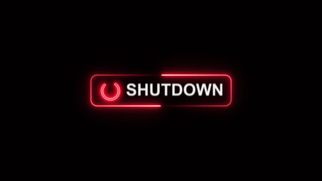 Shutdown Button Neon Sign