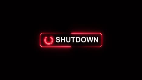 shutdown button neon sign