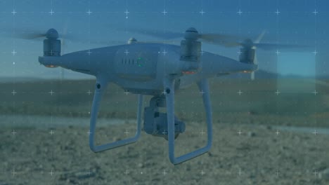 Animation-of-6g-text-over-data-processing-and-drone