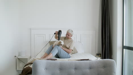 Woman-and-dog-at-home