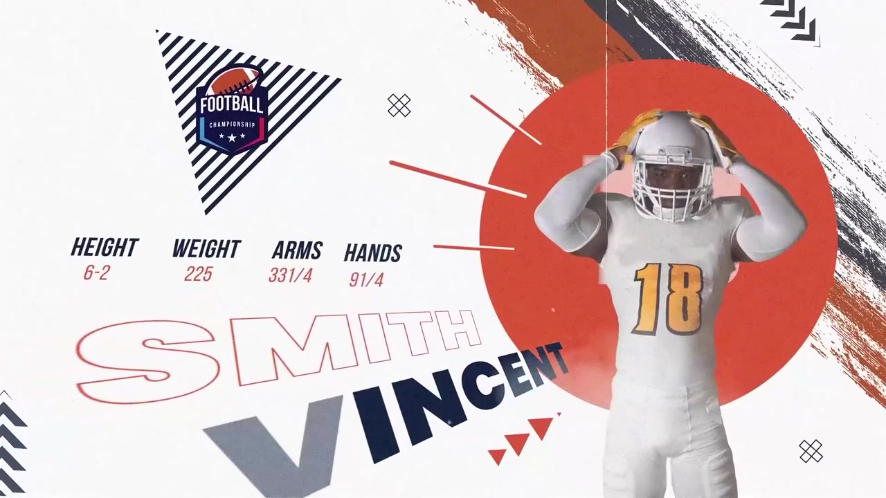Dynamic American Football Team Player Introduction Template