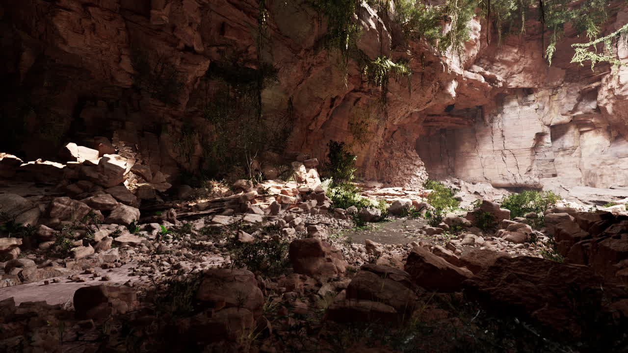 exploración de cuevas iluminadas por el sol