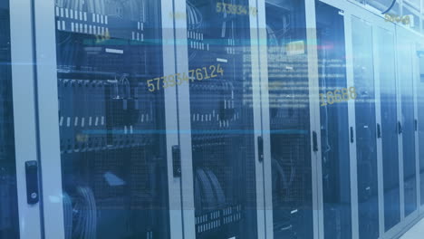 animación del procesamiento de datos en la sala de servidores