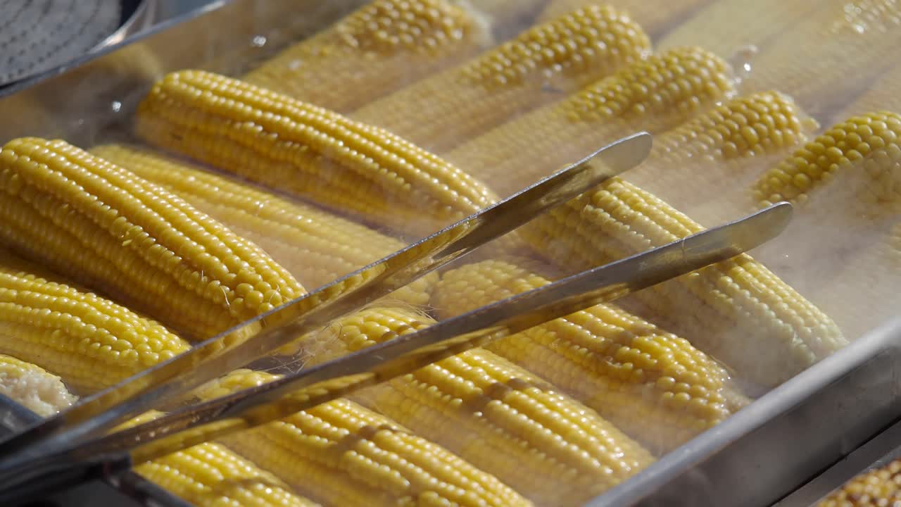 Close-up of Steaming Hot Corn on the Cob