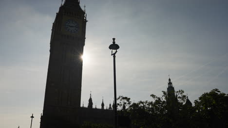 big ben silhouette at sunrise