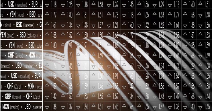 Market data updating revealing white car sliding right grid and ticker updating, headlight pulsing