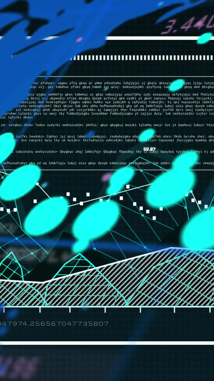 Animation of scientific data processing over world map on digital screen