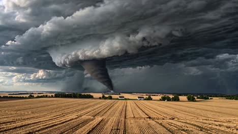 massive tornado over a field