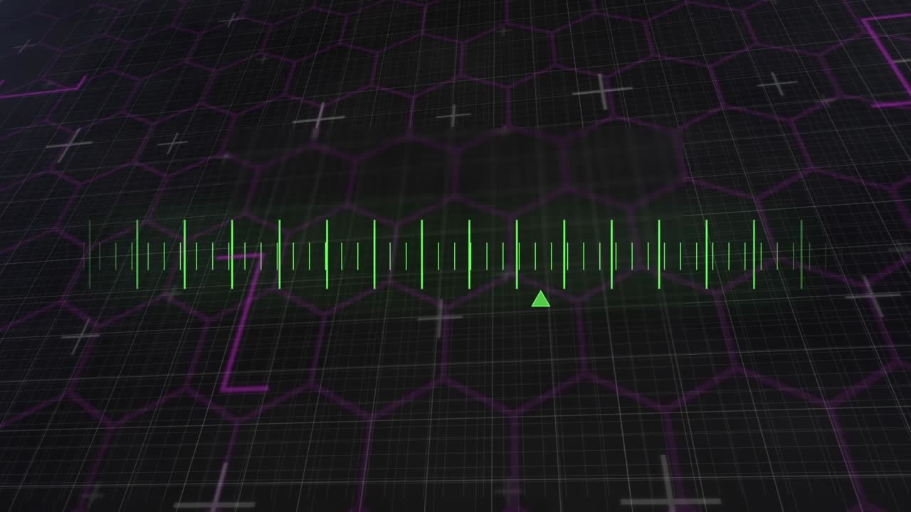 Animation of data processing and blue lines neon with of