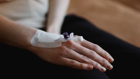 woman with iv drip