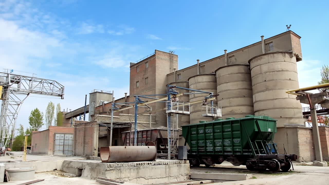 Work site industrial background. Industrial background of heavy machinery working on construction site