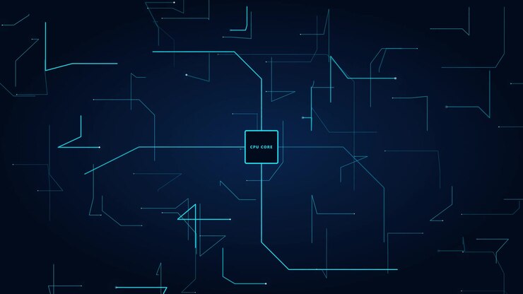 Animazione di Elaborazione Dati del Processore Core CPU Digitale.