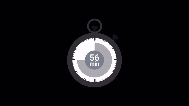 Animasi Ikon Stopwatch Menghitung Hingga 60 Menit