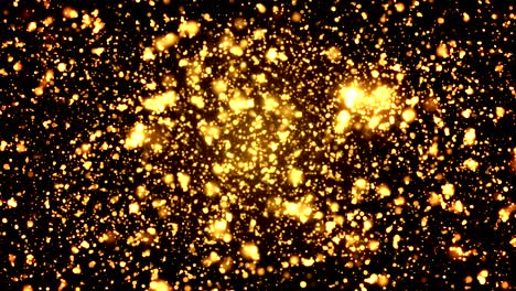 luz dorada partículas brillantes y brillantes volando animación 3d renderización