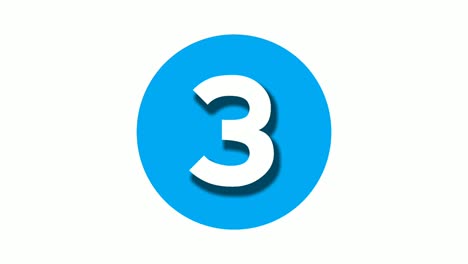 number three 3 cartoon animation on white background,4k cartoon video number motion graphics for video elements