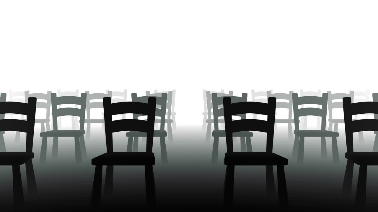 siluetas de sillas.