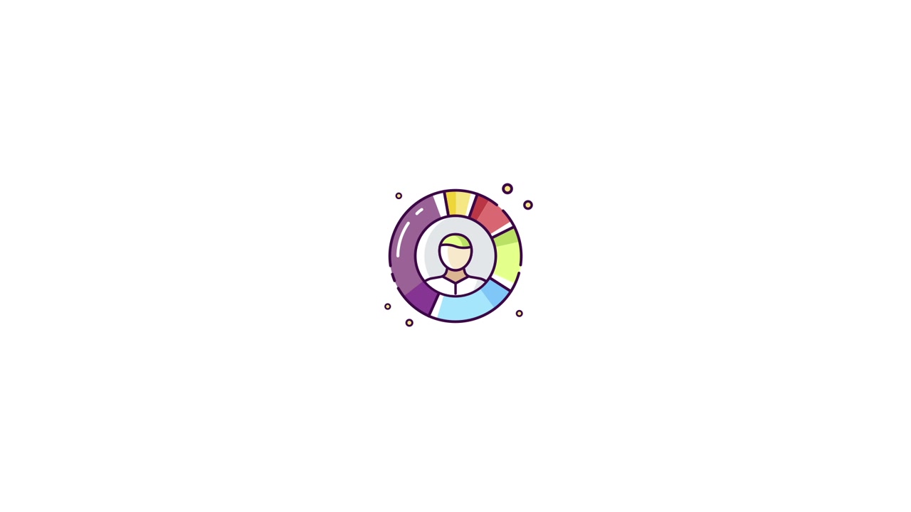 Animated Pie Chart with Person Icon for Data Analysis