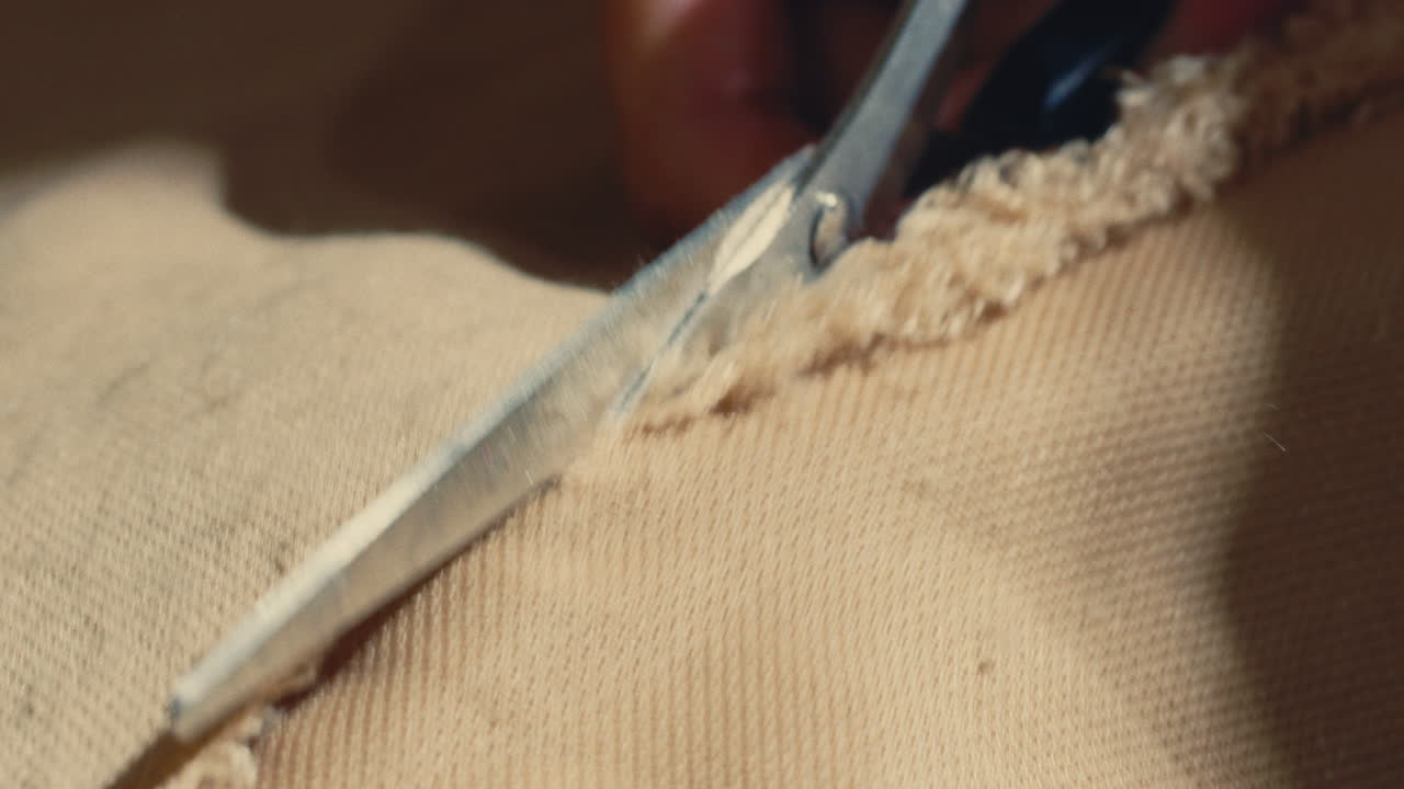 Cutting Fabric with Scissors